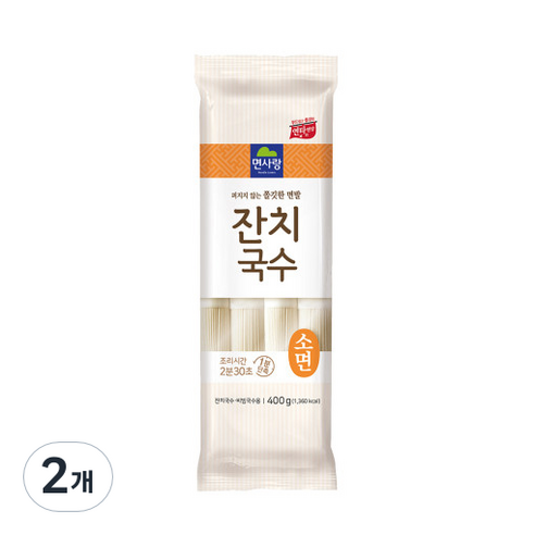 면사랑 잔치국수 소면, 400g, 2개