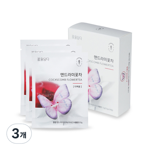 꽃을담다 나비티백 맨드라미꽃차, 500mg, 3개입, 3개