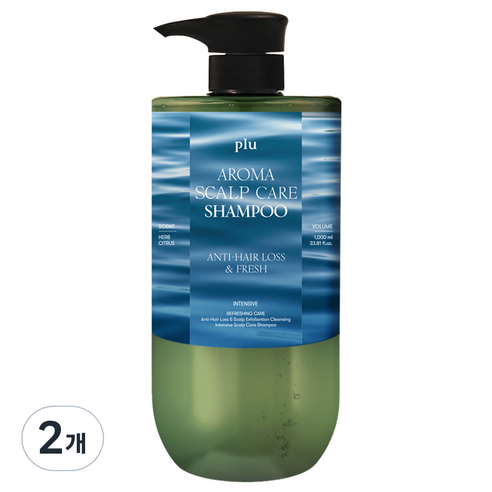 플루 아로마 두피 케어 탈모 샴푸, 1000ml, 2개