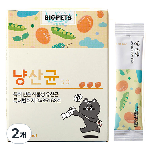 바이오펫츠 고양이 영양제, 장건강/유산균, 2개