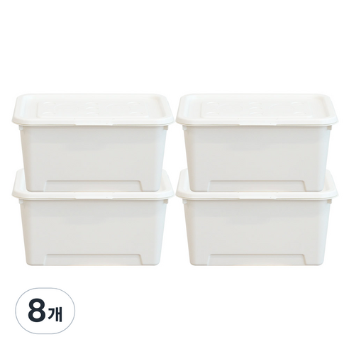 보노하우스 탑백 리빙박스 24L, 화이트, 8개