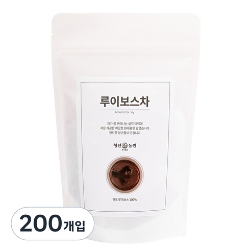 청년농원 저온가공 루이보스차 삼각티백, 50g, 4개