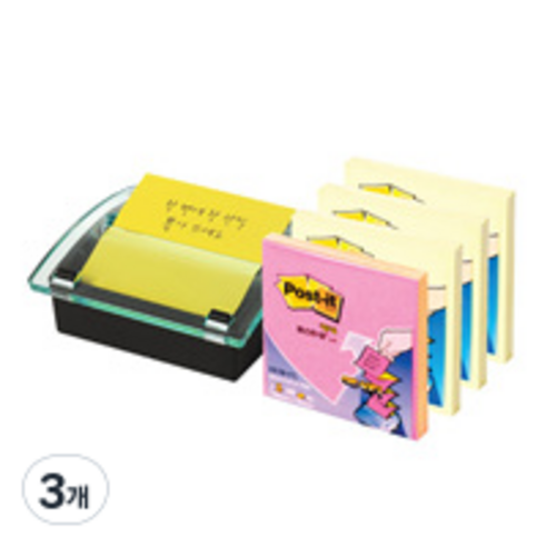 포스트잇 DS330 크리스탈 디스펜서 + 팝업리필 4패드 세트, 3개