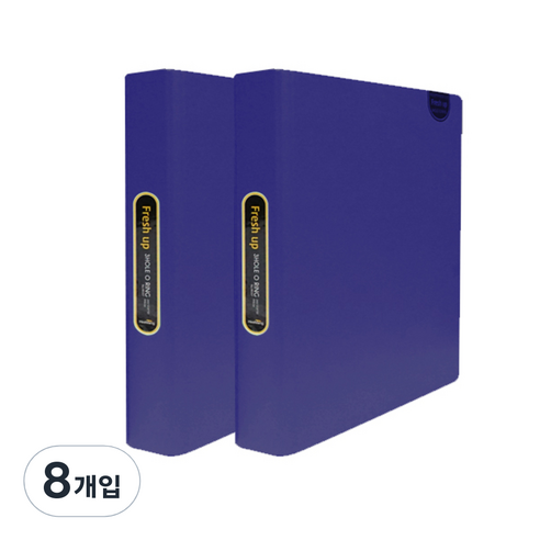 희망사무포인트 희망화일 뉴 후레쉬업 미니 3공 O링 바인더, 남색, 8개입