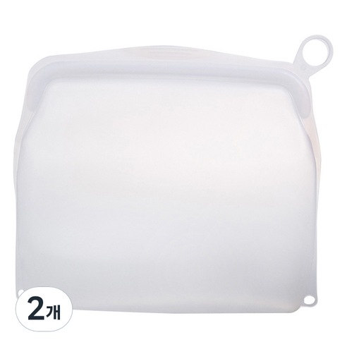 살림백서 생활백서 제로웨이스트 실리콘 지퍼백 1000ml, 화이트, 2개