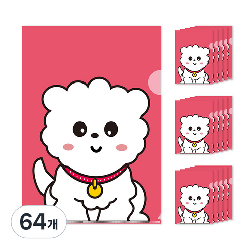 귀여운 디자인 L자홀더파일, 강아지, 64개