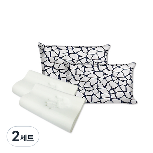 리브맘 고밀도 메모리폼 베개 2p + 커버 2p, 스파이더 화이트, 2세트