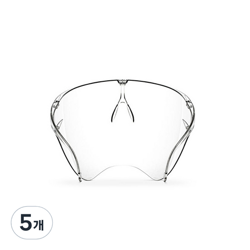 콜라보스페이스 페이스쉴드 blocc 안면보호 마스크 M, 투명, 5개, 1개입