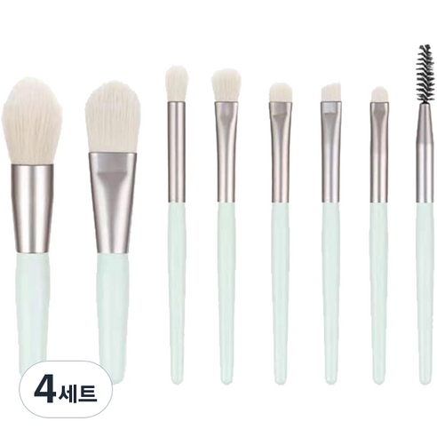 더벨라 블러셔 메이크업 브러쉬 8종 세트, 그린, 4세트