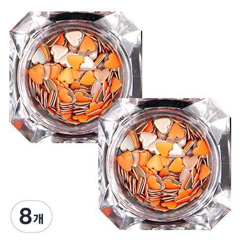 이엘피코리아 러블리스터드 네일 글리터 4mm, 오렌지, 8개