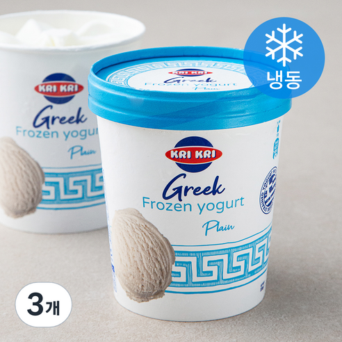 KRIKRI 그릭 프로즌 요거트 플레인 (냉동), 320g, 3개