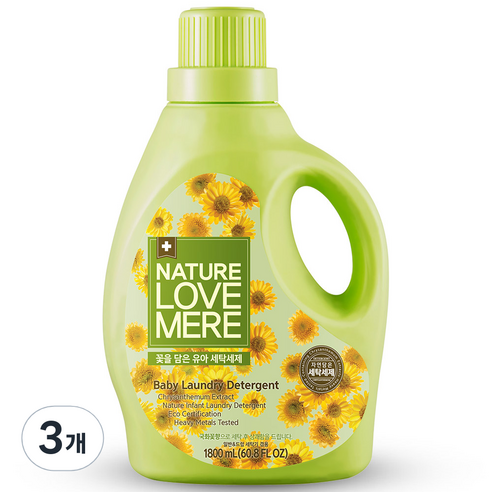 네이쳐러브메레 꽃을 담은 세탁세제 국화꽃향 1800 ml, 3개