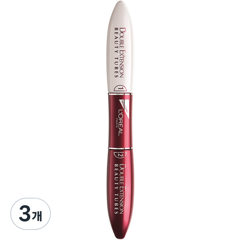 로레알파리 더블익스텐션 뷰티 튜브 마스카라 14ml, 혼합색상, 3개