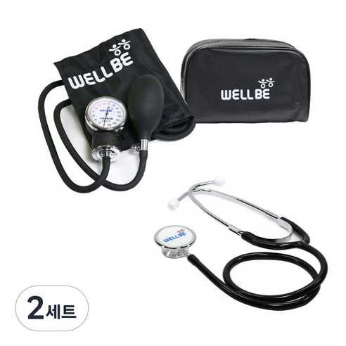 웰비 아네로이드 혈압계 JS-100 + 양면 청진기 JS-202, 2세트, JS-100, JS-202