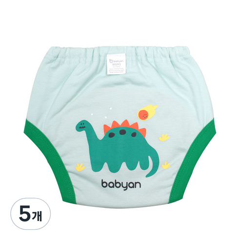 베이비앙 배변훈련팬티 5중방수, 공룡, 5개