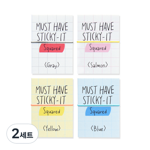 왈가닥스 머스트 해브 스티키 점착메모지 4p, Squared, 2세트