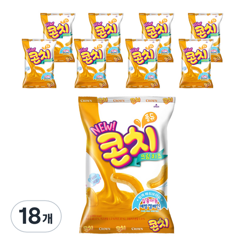 크라운 콘치 크림치즈, 162g, 18개