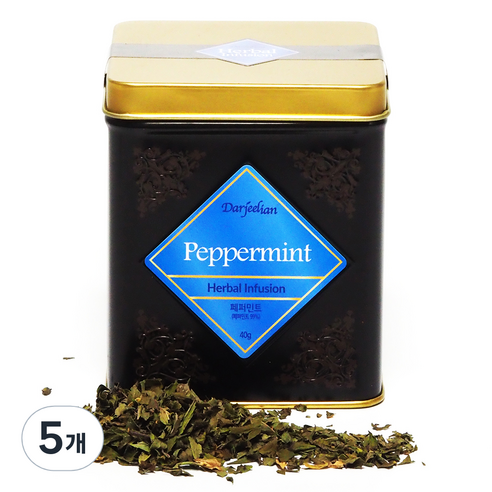 다질리언 페퍼민트 허브차 캔, 40g, 5개 - 페퍼민트 | 쿠팡