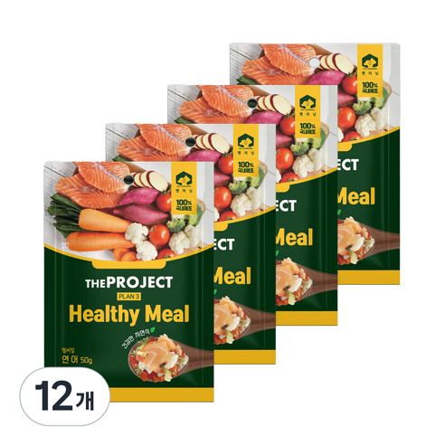 펫러닝 강아지 더프로젝트 헬씨밀 연어 PLAN3 간식, 50g, 12개