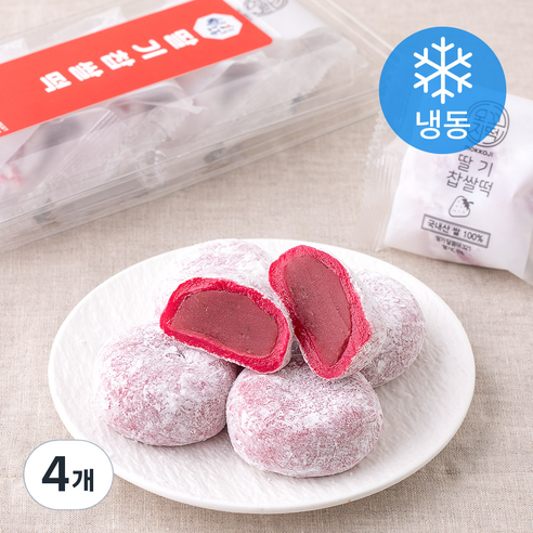 청사초롱 딸기 찹쌀떡 (냉동), 60g, 5개입, 4개
