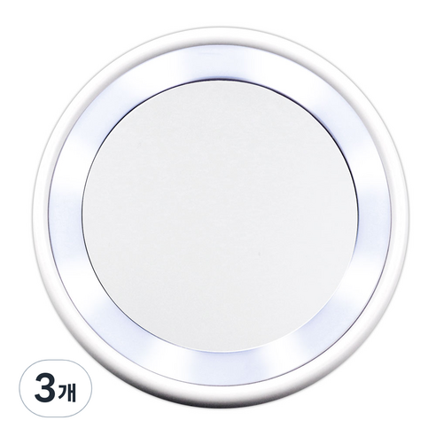 캣냅 LED 포켓 핸드미러, 화이트, 3개