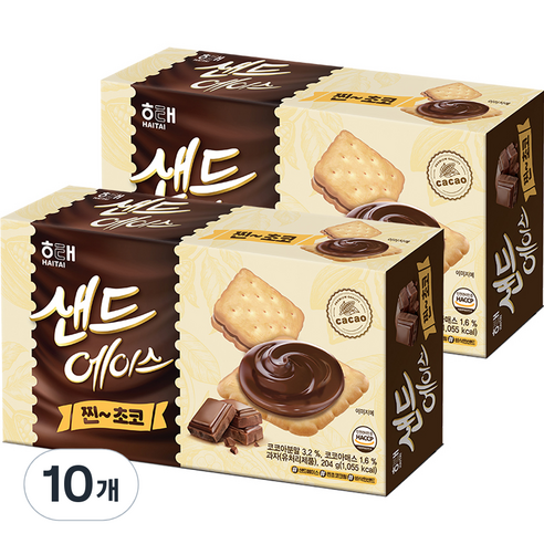 해태제과 샌드에이스 찐초코, 204g, 10개