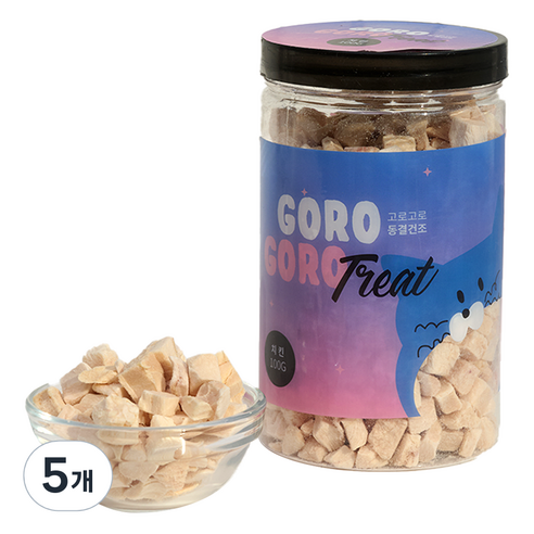gorogoro 반려동물 트릿 동결건조간식 일반형, 5개, 100g, 치킨