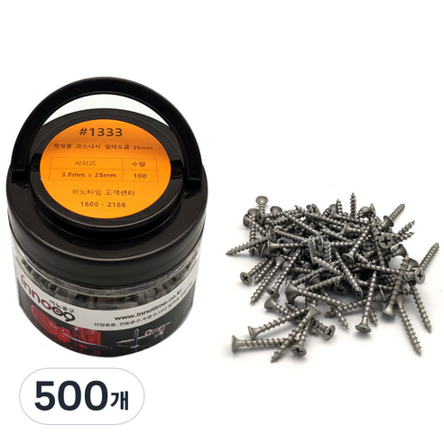 이노공구 목재용 델타도금 코스나사 3.8 x 25 mm 1333, 500개