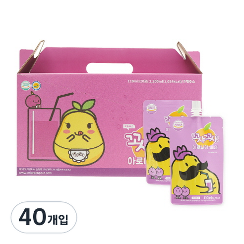 꼬샤꼬샤 아로니아 배즙 스파우트, 40개입, 110ml