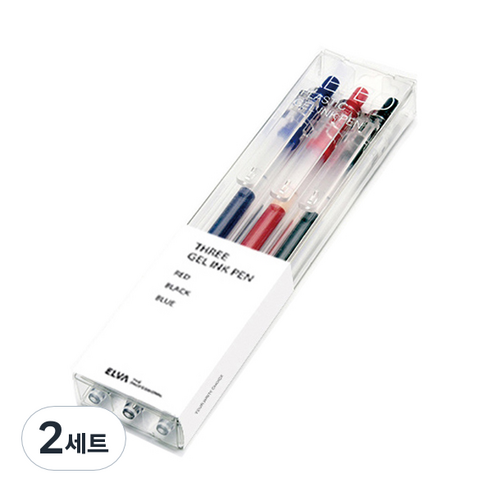 KACO KEYBO 젤펜 0.5mm 3p 세트, 레드, 블랙, 블루, 2세트