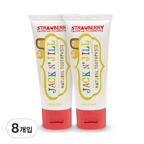 잭앤질 내츄럴 어린이치약 딸기, 50g, 8개