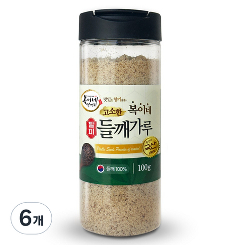 복이네먹거리 국산 고소한 탈피들깨가루, 100g, 6개