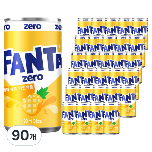 환타 제로 파인애플 탄산음료, 190ml, 90개
