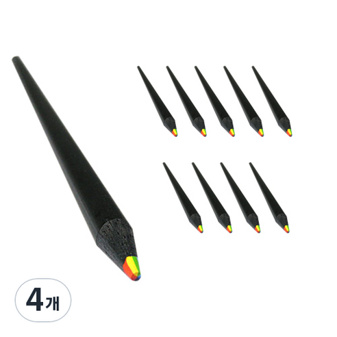 KIRIN 무지개 색연필 블랙펄 KN-06 10p, 7색, 4개