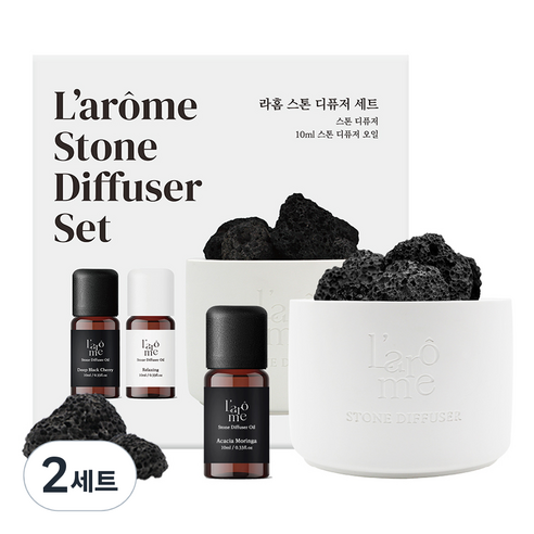 라홈 스톤 디퓨저 세트, 아카시아모링가, 10ml, 2세트