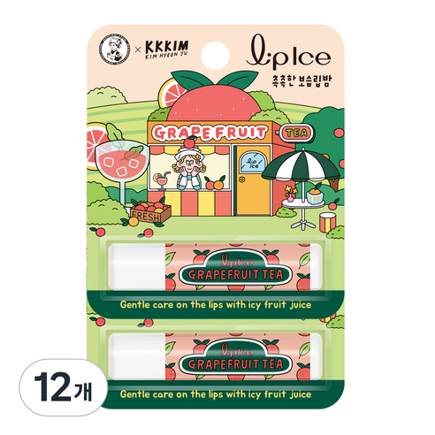 멘소래담 립아이스 KKKIM 립밤, 자몽티향, 3.5g, 12개