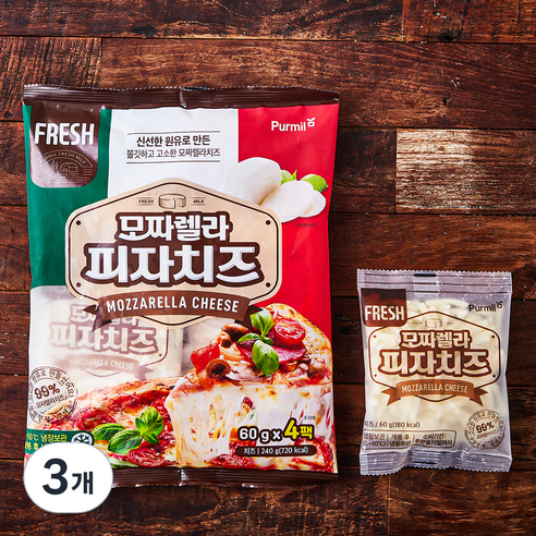 푸르밀 모짜렐라치즈, 60g, 4개입, 3개