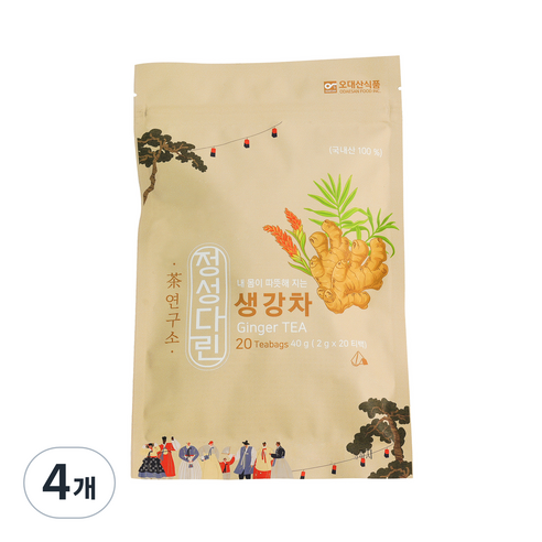 정성다린 생강차, 2g, 20개입, 4개