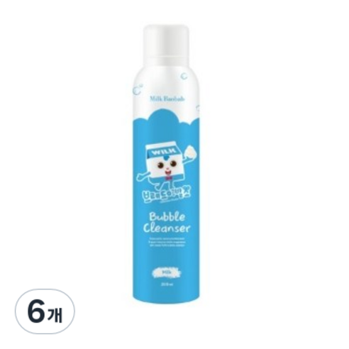 밀크바오밥 베이비앤키즈 버블 바디클렌저 화이트 우유향, 6개, 200ml