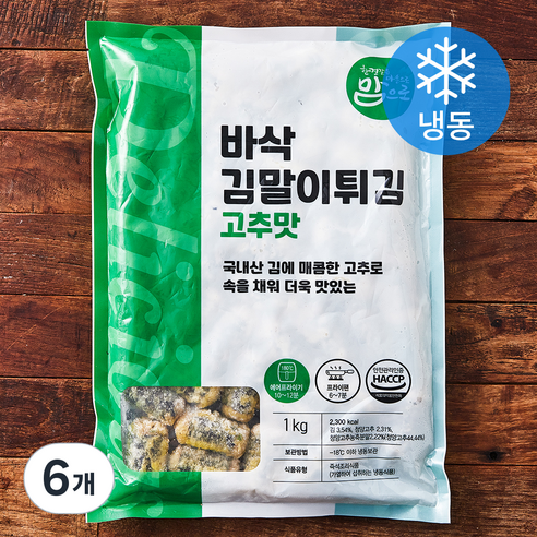 맘으로 바삭김말이튀김 고추맛 (냉동), 1kg, 6개