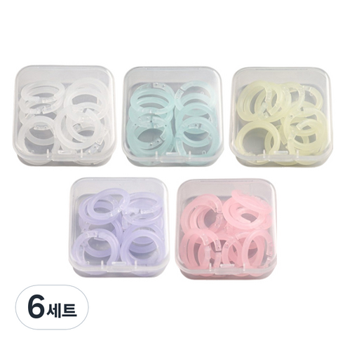 일상속반짝 컬러 카드링 20p x 5종 세트, 6세트, 20mm