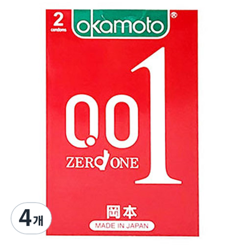 오카모토 0.01 제로원 슬림형 콘돔, 2개입, 4개