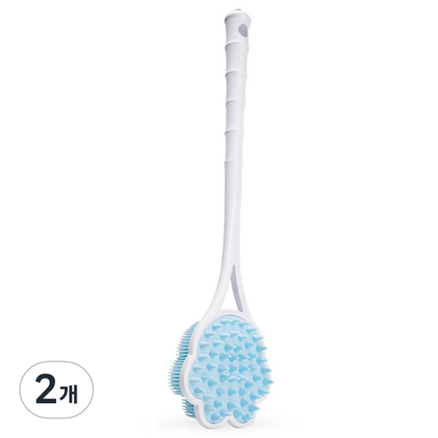 알로데 등 마사지 문질 바디 브러쉬, TYPE02 스카이, 2개, 1개입