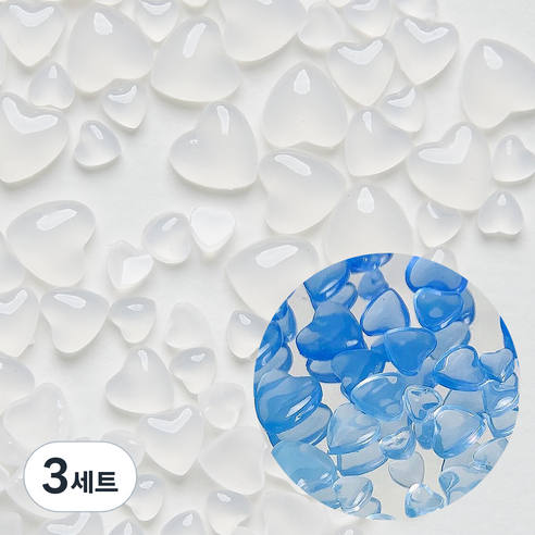 메이브라운 카멜레온 광변 하트 네일스톤, 블루, 3세트