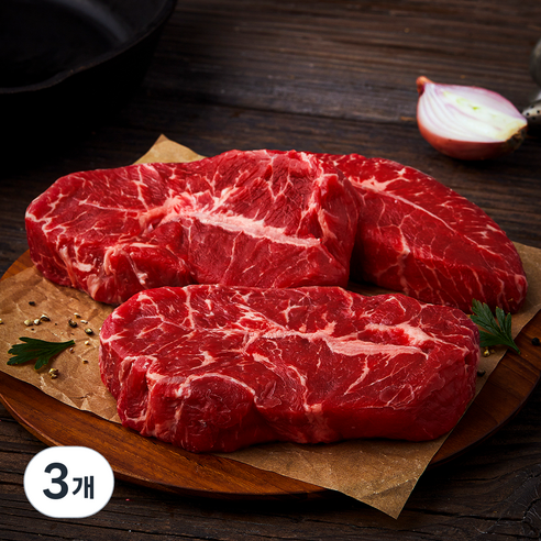 동원 미국산 메가 부채살 스테이크용 (냉장), 3개, 600g