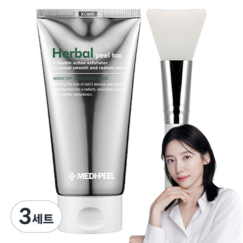 메디필 허벌 필 톡스 120g + 실리콘 팩 브러쉬 세트, 3세트