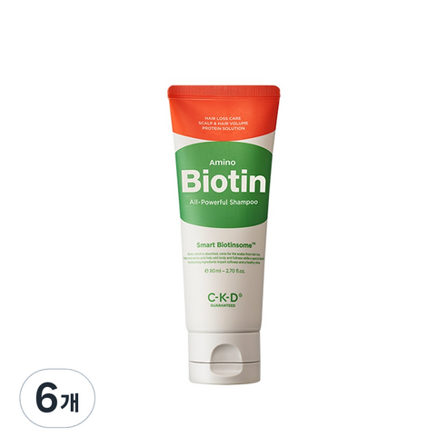 아미노 비오틴 올파워풀 샴푸, 80ml, 6개