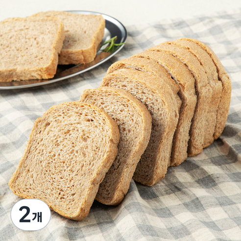 브로드카세 발효종 저당 순수 호밀통밀 식빵, 550g, 2개