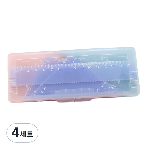 세븐집 파스텔 삼각자 각도기 4종 세트, 퍼플, 4세트