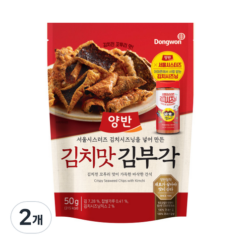 양반 김치맛 김부각, 50g, 2개